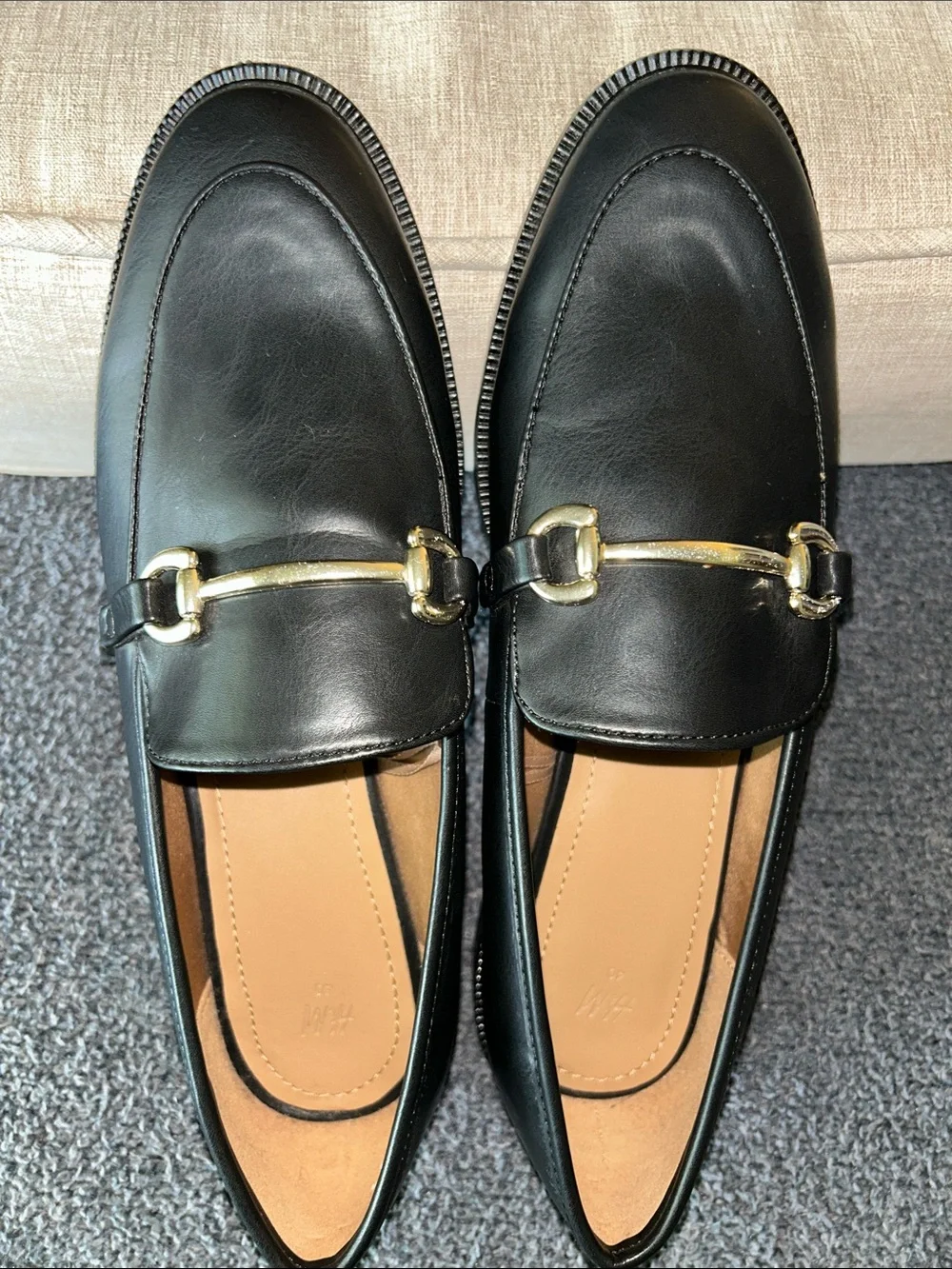 H&M Black Loafers with silver hardware